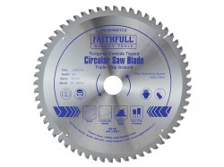 Faithfull Circular Saw Blade 250 x 30mm x 60T TCG Fine Finish