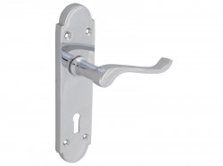 Forge Backplate Handle Lock - Gable Chrome Finish