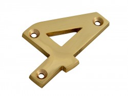 Forge Numeral No.4 - Brass Finish 75mm (3in)