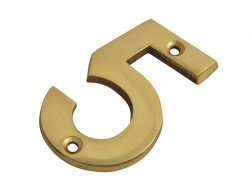 Forge Numeral No.5 - Brass Finish 75mm (3in)