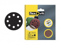 Flexovit Hook & Loop Sanding Discs 125mm Coarse 50g (Pack of 6)