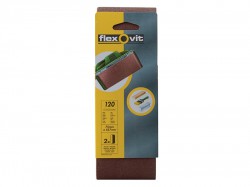 Flexovit Cloth Sanding Belts 75mm x 457mm 120g Fine (Pack of 2)