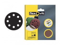 Flexovit Hook & Loop Sanding Disc 125mm Fine 120G (Pack 6)
