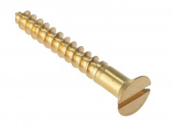 Forgefix Wood Screw Slotted CSK Solid Brass 1.1/4in x 8 Box 200