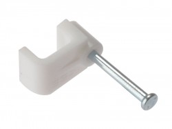 Forgefix Cable Clip Flat White 1.00mm Box 100