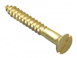 Forgefix Wood Screw Slotted CSK Brass 1.1/2in x 10 Forge Pack 8