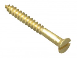 Forgefix Wood Screw Slotted CSK Brass 1.1/4in x 6 Forge Pack 15