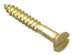 Forgefix Wood Screw Slotted CSK Brass 1.1/4in x 8 Forge Pack 12