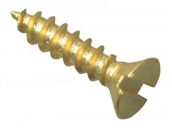 Forgefix Wood Screw Slotted CSK Brass 1/2in x 4 Forge Pack 60