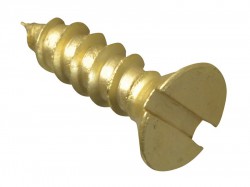 Forgefix Wood Screw Slotted CSK Brass 1/2in x 6 Forge Pack 40