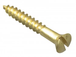 Forgefix Wood Screw Slotted CSK Brass 1in x 6 Forge Pack 20