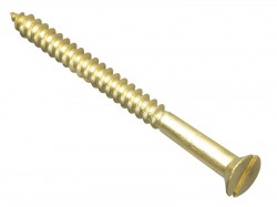 Forgefix Wood Screw Slotted CSK Brass 2.1/2in x 10 Forge Pack 6