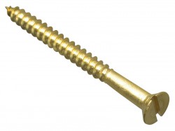 Forgefix Wood Screw Slotted CSK Brass 2.1/2in x 12 Forge Pack 4
