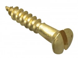 Forgefix Wood Screw Slotted CSK Brass 3/4in x 6 Forge Pack 25
