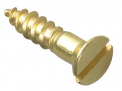 Forgefix Wood Screw Slotted CSK Brass 3/4in x 8 Forge Pack 20