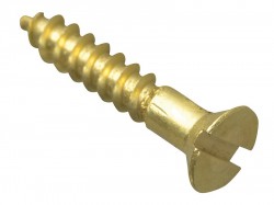 Forgefix Wood Screw Slotted CSK Brass 5/8in x 4 Forge Pack 50