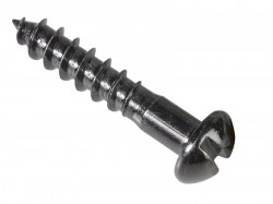 Forgefix Wood Screw Slotted Round Head ST Black Japanned 1in x 10 Forge Pack 15