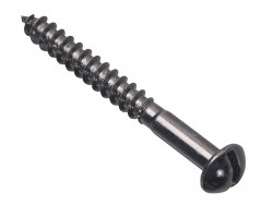 Forgefix Wood Screw Slotted Round Head ST Black Japanned 1.1/2in x 8 Forge Pack 10