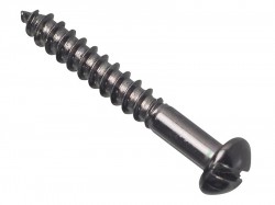 Forgefix Wood Screw Slotted Round Head ST Black Japanned 1.1/4in x 8 Forge Pack 12