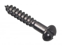 Forgefix Wood Screw Slotted Round Head ST Black Japanned 1in x 8 Forge Pack 20