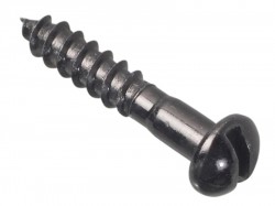 Forgefix Wood Screw Slotted Round Head ST Black Japanned 3/4in x 6 Forge Pack 40
