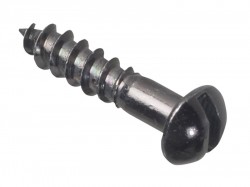 Forgefix Wood Screw Slotted Round Head ST Black Japanned 3/4in x 8 Forge Pack 25