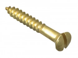 Forgefix Wood Screw Slotted Raised Head ST Solid Brass 1.1/2 x 8in Forge Pack 10