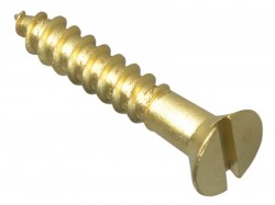 Forgefix Wood Screw Slotted Raised Head ST Solid Brass 1in x 8 Forge Pack 16