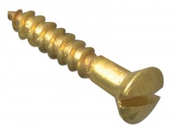 Forgefix Wood Screw Slotted Raised Head ST Solid Brass 5/8in x 4 Forge Pack 40