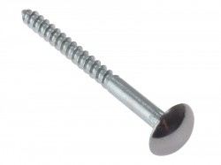 Forgefix Mirror Screw Chrome Domed Top Slotted CSK ST ZP 1in x 8 Bag 10