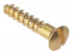 Forgefix Wood Screw Slotted Raised Head ST Solid Brass 5/8in x 6 Box 200