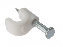 Forgefix Cable Clip Round White 5-6mm Box 100