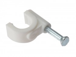 Forgefix Cable Clip Round White 7-8mm Box 100