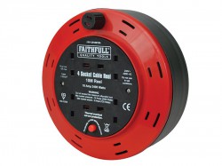 Faithfull Power Plus Cable Reel 230 Volt 10m 10 Amp 4 Socket