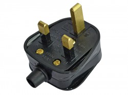 Faithfull Power Plus Black Rubber Plug 230 Volt 13 Amp