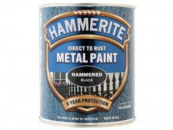 Hammerite Direct to Rust Hammered Finish Metal Paint Black 750ml