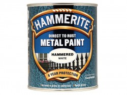 Hammerite Direct to Rust Hammered Finish Metal Paint White 750ml