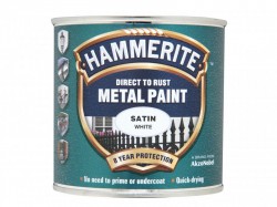 Hammerite Direct to Rust Satin Finish Metal Paint White 250ml