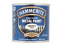 Hammerite Direct to Rust Smooth Finish Metal Paint Cream 250ml