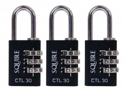 Henry Squire Toughlock Re-Codeable Black Combination Padlock 30mm (Pack of 3)