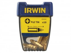 IRWIN Screwdriver Bits Pozi PZ2 25mm Titanium Pack of 10