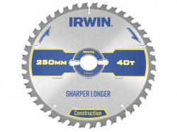 IRWIN Construction Circular Saw Blade 250 x 30mm x 40T ATB