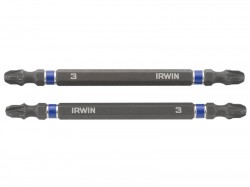IRWIN Impact Double Ended Screwdriver Bits Pozi PZ3 100mm Pack of 2