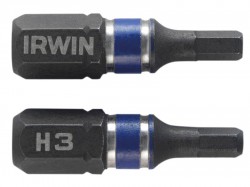 IRWIN Impact Screwdriver Bits Hex 3 25mm Pack of 2