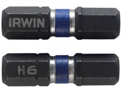 IRWIN Impact Screwdriver Bits Hex 6 25mm Pack of 2