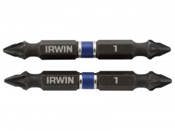 IRWIN Impact Double Ended Screwdriver Bits Pozi PZ1 60mm Pack of 10