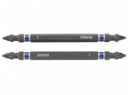 IRWIN Impact Double Ended Screwdriver Bits Pozi PZ1 100mm Pack of 2