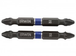 IRWIN Impact Double Ended Screwdriver Bits Pozi PZ2 60mm Pack of 10
