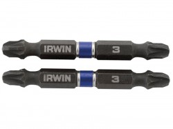 IRWIN Impact Double Ended Screwdriver Bits Pozi PZ3 60mm Pack of 2