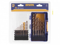 IRWIN HSS Titanium Metal Drill Bit Set, 15 Piece